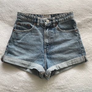 Zara Denim High Rise Mom Shorts (Size 2 or 26)
